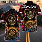 BlueJose Darts Grim Reaper Inferno Multicolor Options Personalized Name Shirt (4 Colors)
