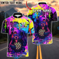 BlueJose Darts Cartoon Bear Graffiti Design Customized Name, Team Name 3D Shirt (4 Colors)