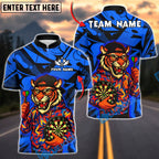 BlueJose Darts Streetwear Tiger with Dartboard Customized Name, Team Name 3D Shirt (4 Colors)