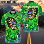 BlueJose Darts Hiphop Bulldog With Dartboard Design Customized Name, Team Name 3D Shirt (4 Colors)