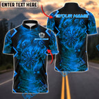 BlueJose Darts Flame Skull With Dartboard Design 2 Customized Name, Team Name 3D Shirt (4 Colors)