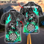BlueJose Darts Fierce Gorilla with Flaming Dartboard Multicolor Options Personalized Name Shirt (4 Colors)