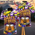 BlueJose Darts Graffiti Beer & Bullseye Customized Name, Team Name 3D Shirt (4 Colors)
