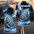 BlueJose Darts Frozen Bullseye Multicolor Options Personalized Name Shirt (4 Colors)