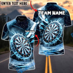 BlueJose Darts Frozen Bullseye Multicolor Options Personalized Name Shirt (4 Colors)