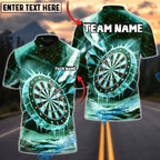 BlueJose Darts Frozen Bullseye Multicolor Options Personalized Name Shirt (4 Colors)