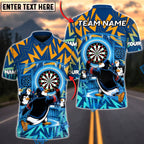 BlueJose Darts Penguin Bullseye Multicolor Options Personalized Name Shirt (4 Colors)