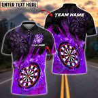 BlueJose Darts Flame Dartboard Champion Customized Name, Team Name 3D Shirt (4 Colors)