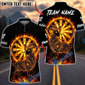 BlueJose Darts Flaming Aries Ram Zodiac Dartboard Personalized Name, Team Name Unisex Shirt (4 Colors)