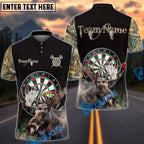 BlueJose Darts Moose Hunting Camo Multicolor Options Personalized Name Shirt For Women (4 Colors)