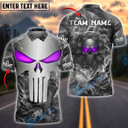 BlueJose Darts Punisher Skull Metal Smoke Customized Name, Team Name 3D Shirt (4 Colors)