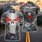 BlueJose Darts Punisher Skull Metal Smoke Customized Name, Team Name 3D Shirt (4 Colors)