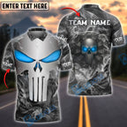 BlueJose Darts Punisher Skull Metal Smoke Customized Name, Team Name 3D Shirt (4 Colors)